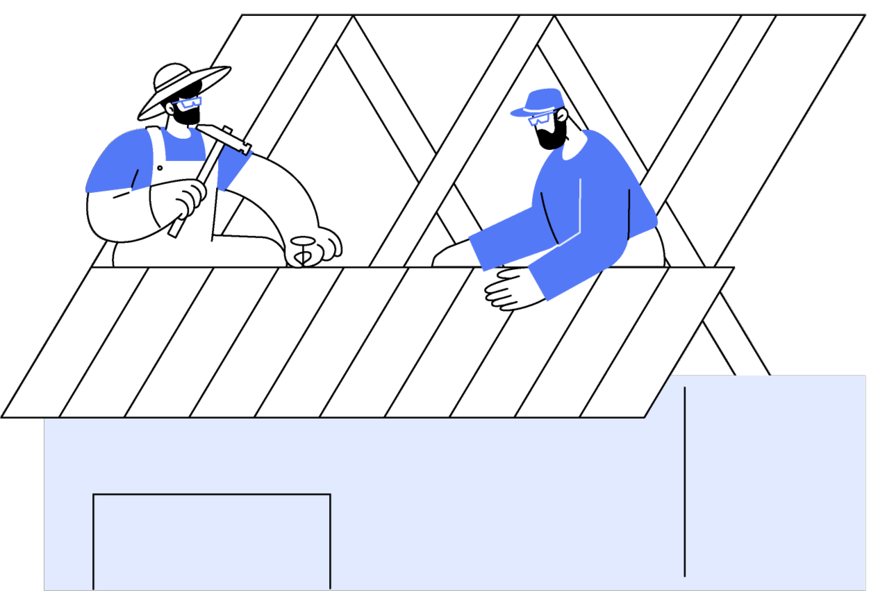 Illustration of roof sheathing installment